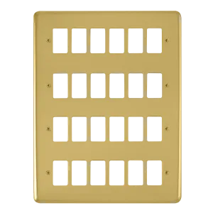 Click Deco Plus DPBR20524 24 Gang GridPro Frontplate - Polished Brass