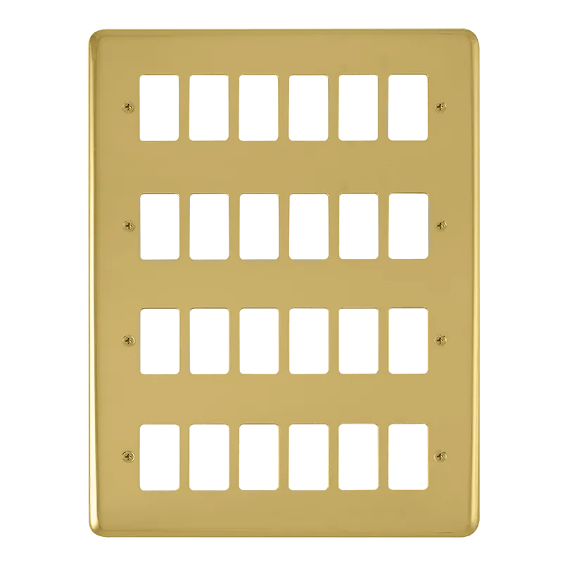 Click Deco Plus DPBR20524 24 Gang GridPro Frontplate - Polished Brass