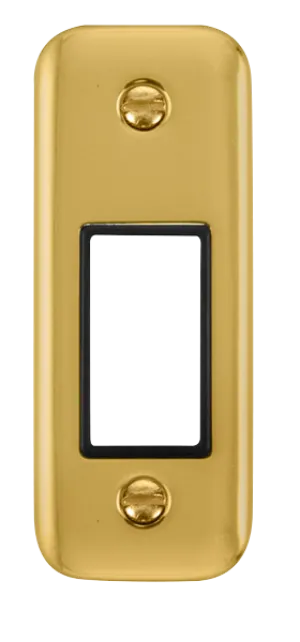 Click Deco Plus DPBR471BK 1G MiniGrid Unfurnished Architrave Plate - Polished Brass (Black)