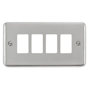 Click Deco Plus DPCH20404 4 Gang GridPro Frontplate - Polished Chrome