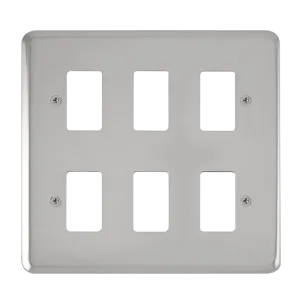Click Deco Plus DPCH20506 6 Gang GridPro Frontplate - Polished Chrome