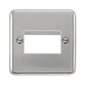 Click Deco Plus DPCH403WH 3G MiniGrid Unfurnished Front Plate - Polished Chrome (White)