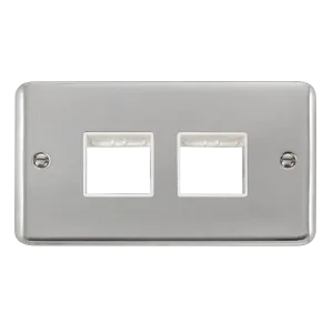 Click Deco Plus DPCH404WH 4G MiniGrid Unfurnished Front Plate - Polished Chrome (White)