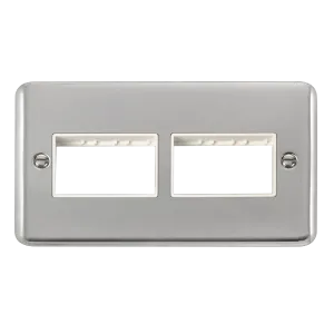 Click Deco Plus DPCH406WH 6G MiniGrid Unfurnished Front Plate - Polished Chrome (White)
