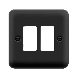 Click Deco Plus DPMB20402 2 Gang GridPro Frontplate - Matt Black