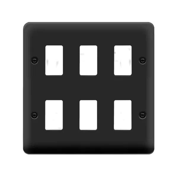 Click Deco Plus DPMB20506 6 Gang GridPro Frontplate - Matt Black