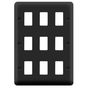 Click Deco Plus DPMB20509 9 Gang GridPro Frontplate - Matt Black
