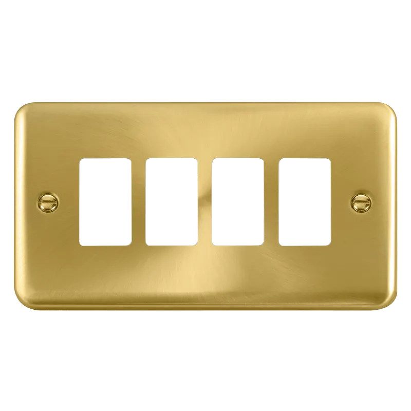 Click Deco Plus DPSB20404 4 Gang GridPro Frontplate - Satin Brass