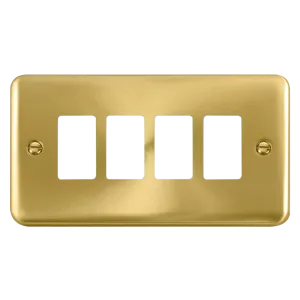 Click Deco Plus DPSB20404 4 Gang GridPro Frontplate - Satin Brass