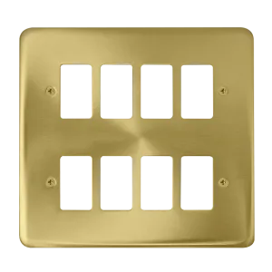 Click Deco Plus DPSB20508 8 Gang GridPro Frontplate - Satin Brass