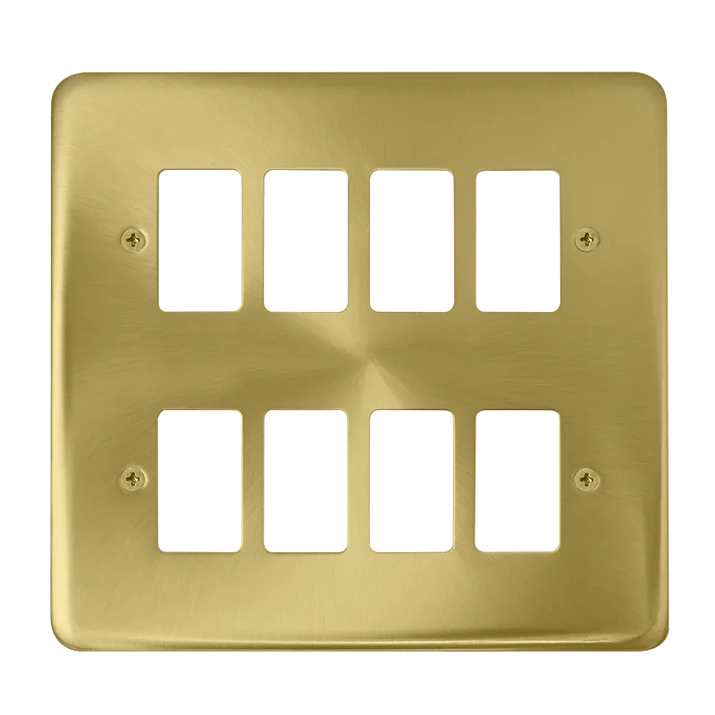 Click Deco Plus DPSB20508 8 Gang GridPro Frontplate - Satin Brass