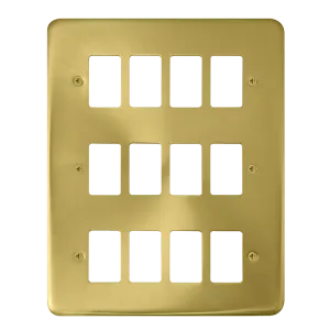 Click Deco Plus DPSB20512 12 Gang GridPro Frontplate - Satin Brass
