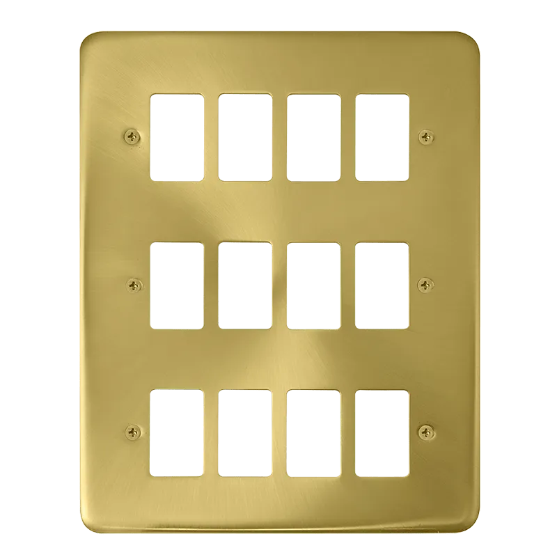 Click Deco Plus DPSB20512 12 Gang GridPro Frontplate - Satin Brass