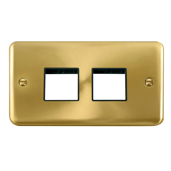 Click Deco Plus DPSB404BK 4G MiniGrid Unfurnished Front Plate - Satin Brass (Black)