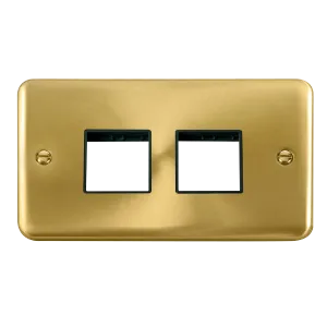 Click Deco Plus DPSB404BK 4G MiniGrid Unfurnished Front Plate - Satin Brass (Black)