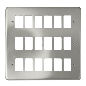 Click Deco Plus DPSC20518 18 Gang GridPro Frontplate - Satin Chrome