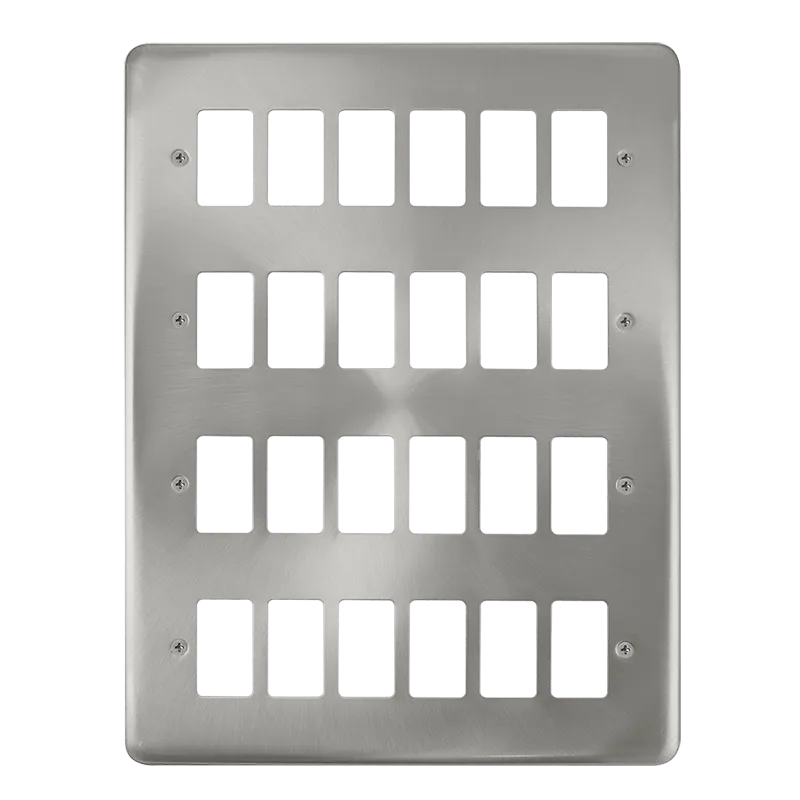 Click Deco Plus DPSC20524 24 Gang GridPro Frontplate - Satin Chrome