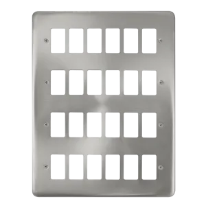 Click Deco Plus DPSC20524 24 Gang GridPro Frontplate - Satin Chrome