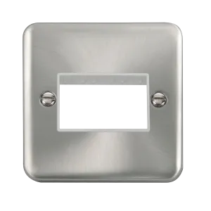 Click Deco Plus DPSC403WH 3G MiniGrid Unfurnished Front Plate - Satin Chrome (White)