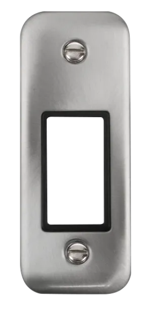 Click Deco Plus DPSC471BK 1G MiniGrid Unfurnished Architrave Plate - Satin Chrome (Black)
