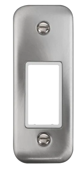 Click Deco Plus DPSC471WH 1G MiniGrid Unfurnished Architrave Plate - Satin Chrome (White)