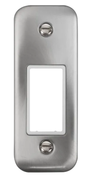 Click Deco Plus DPSC471WH 1G MiniGrid Unfurnished Architrave Plate - Satin Chrome (White)