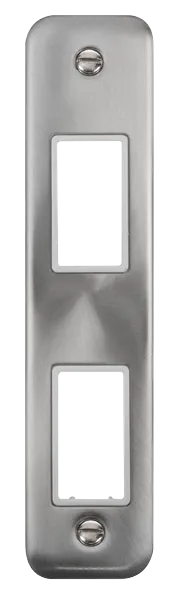 Click Deco Plus DPSC472WH 2G MiniGrid Unfurnished Architrave Plate - Satin Chrome (White)