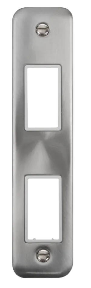 Click Deco Plus DPSC472WH 2G MiniGrid Unfurnished Architrave Plate - Satin Chrome (White)