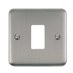Click Deco Plus DPSS20401 1 Gang GridPro Frontplate - Stainless Steel