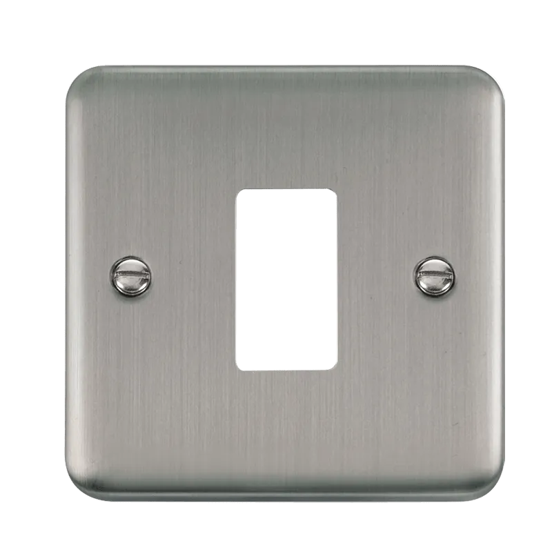 Click Deco Plus DPSS20401 1 Gang GridPro Frontplate - Stainless Steel