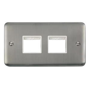 Click Deco Plus DPSS404WH 4G MiniGrid Unfurnished Front Plate - Stainless Steel (White)