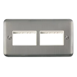 Click Deco Plus DPSS406WH 6G MiniGrid Unfurnished Front Plate - Stainless Steel (White)
