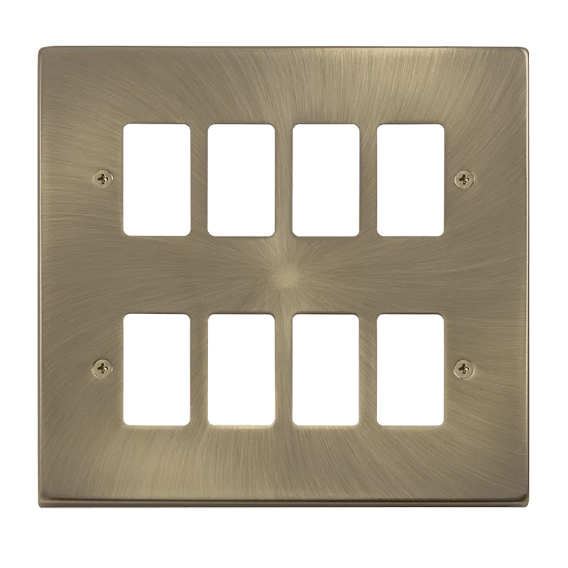 Click Deco VPAB20508 8 Gang GridPro Frontplate - Antique Brass