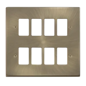 Click Deco VPAB20508 8 Gang GridPro Frontplate - Antique Brass