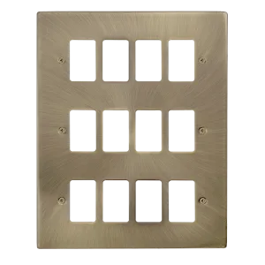 Click Deco VPAB20512 12 Gang GridPro Frontplate - Antique Brass