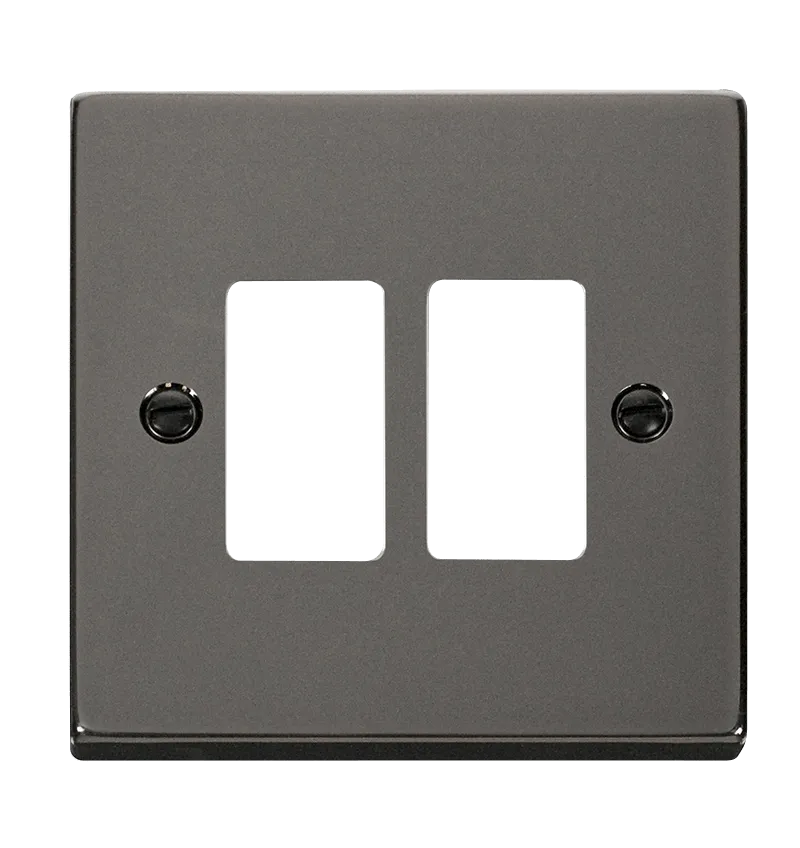 Click Deco VPBN20402 2 Gang GridPro Frontplate - Black Nickel