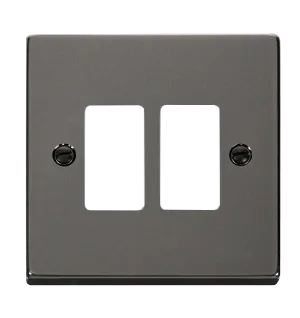 Click Deco VPBN20402 2 Gang GridPro Frontplate - Black Nickel