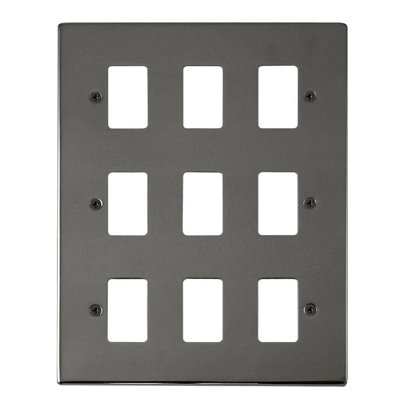 Click Deco VPBN20509 9 Gang GridPro Frontplate - Black Nickel