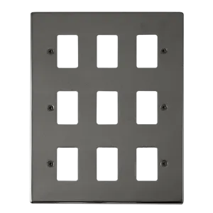 Click Deco VPBN20509 9 Gang GridPro Frontplate - Black Nickel