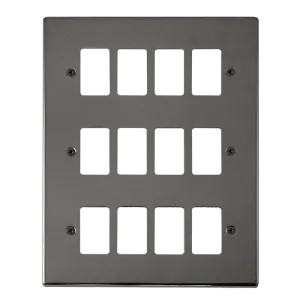 Click Deco VPBN20512 12 Gang GridPro Frontplate - Black Nickel
