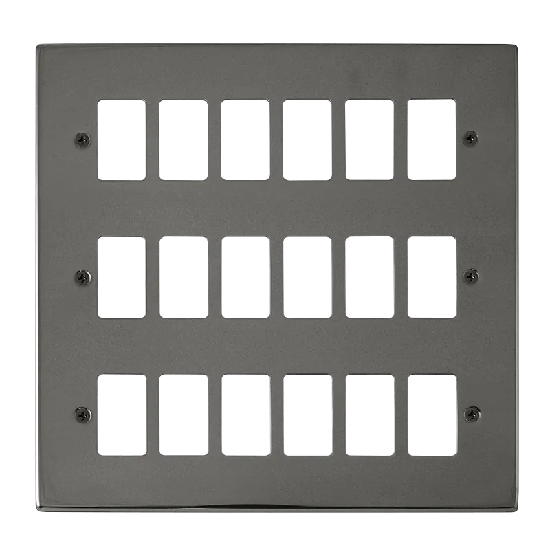Click Deco VPBN20518 18 Gang GridPro Frontplate - Black Nickel