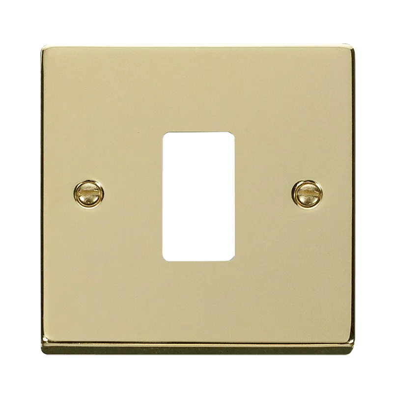Click Deco VPBR20401 1 Gang GridPro Frontplate - Polished Brass
