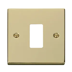 Click Deco VPBR20401 1 Gang GridPro Frontplate - Polished Brass
