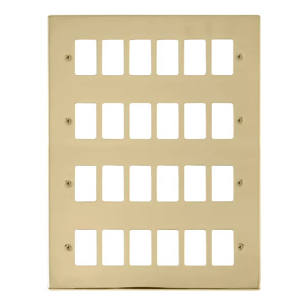Click Deco VPBR20524 24 Gang GridPro Frontplate - Polished Brass