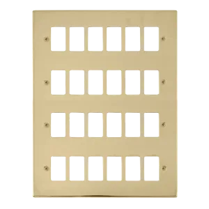 Click Deco VPBR20524 24 Gang GridPro Frontplate - Polished Brass