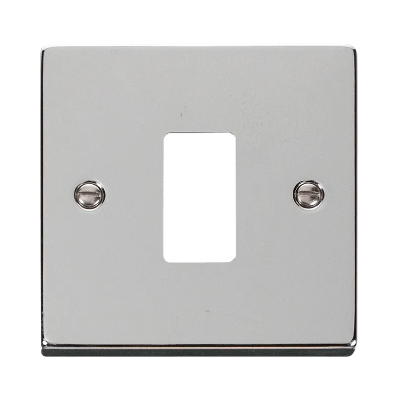 Click Deco VPCH20401 1 Gang GridPro Frontplate - Polished Chrome