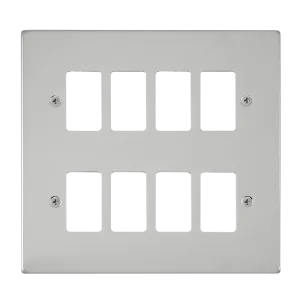 Click Deco VPCH20508 8 Gang GridPro Frontplate - Polished Chrome