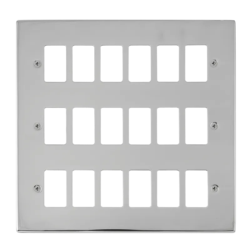 Click Deco VPCH20518 18 Gang GridPro Frontplate - Polished Chrome