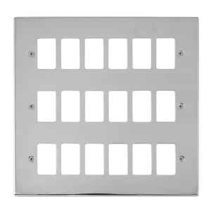 Click Deco VPCH20518 18 Gang GridPro Frontplate - Polished Chrome