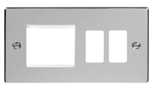 Click Deco VPCH31102 2 Gang GridPro Frontplate with Twin New Media Aperture - Polished Chrome